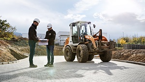 PR-Foto, aufgenommen auf einer Baustelle